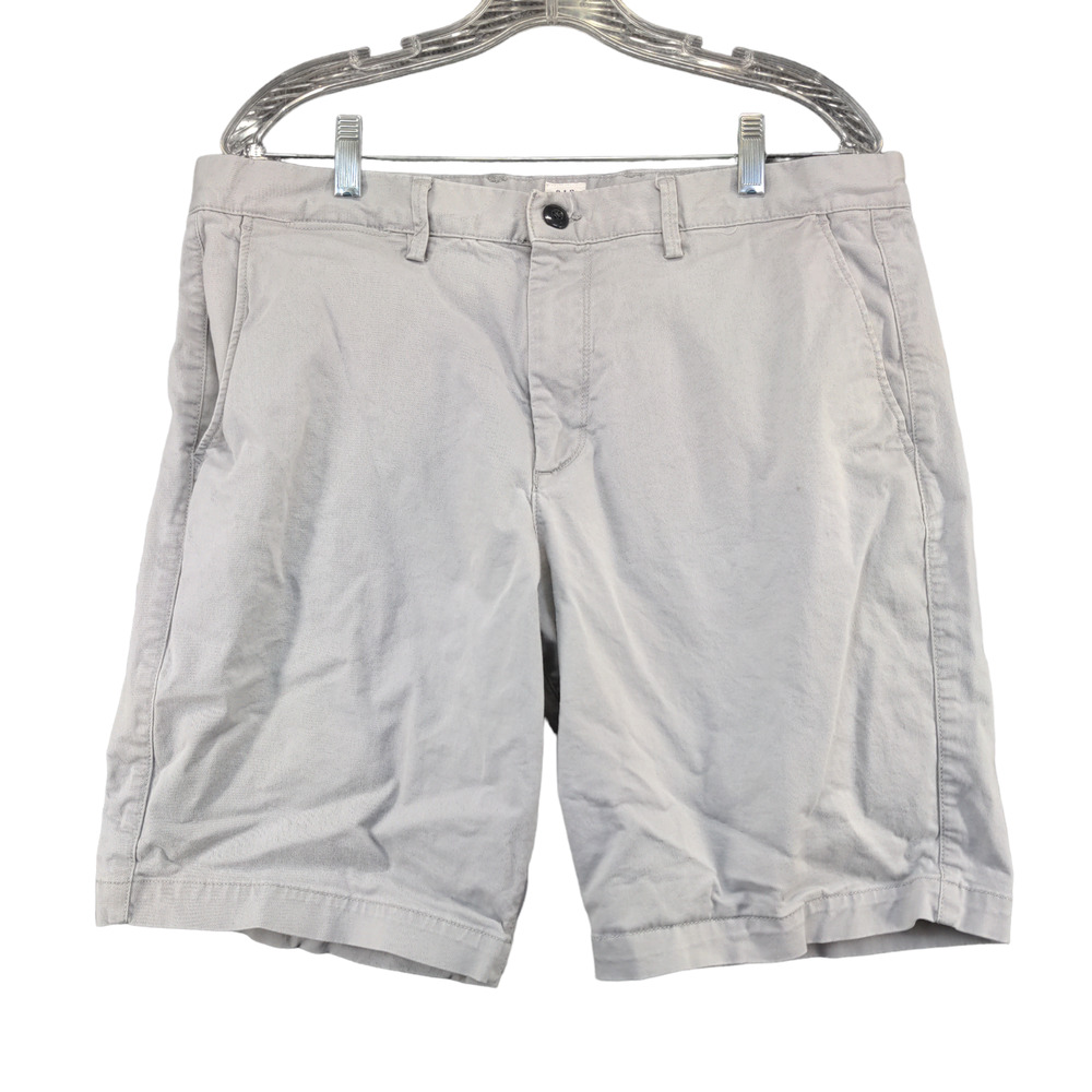 Gap For Good Mens Chino Shorts Gray Size 34 Slash Pockets Cotton